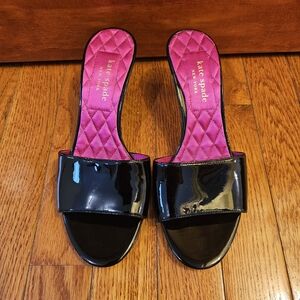 Kate Spade Black and Pink Mules with Quilted Design